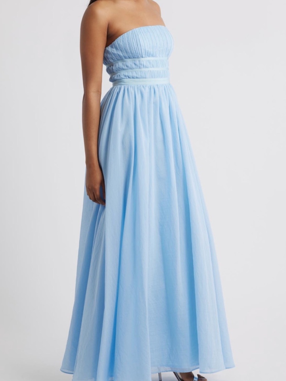 Lulu's Strapless Sky Blue Maxi Dress - Picture 2 of 3